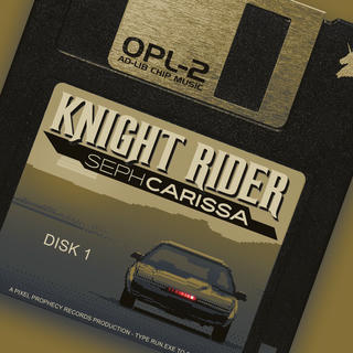 The cover image depicting a floppy disk with a cover of a fictitious game called Knight Rider by Seph Carissa.